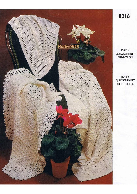 vintage knit patterns for baby shawls blankets afghans instant