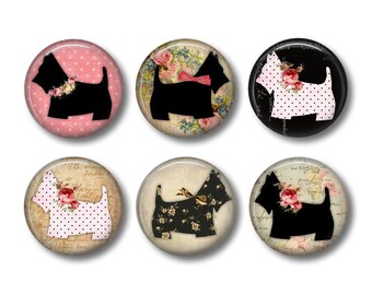 Scottie Dog Fridge Magnets, Funny Fridge Magnets, Fridge Magnets, Kitchen Magnets, Dog Lover Gift, Fridge Magnet Set, Cute Fridge Magnets