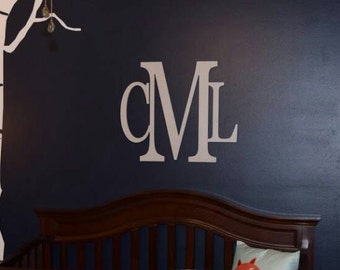 20" x 24"Wooden Monogram Wall Hanging - Nursery Decor- Nursery Letters- Wedding Monogram- GuestBook- Wedding Decor - Wood Monogram