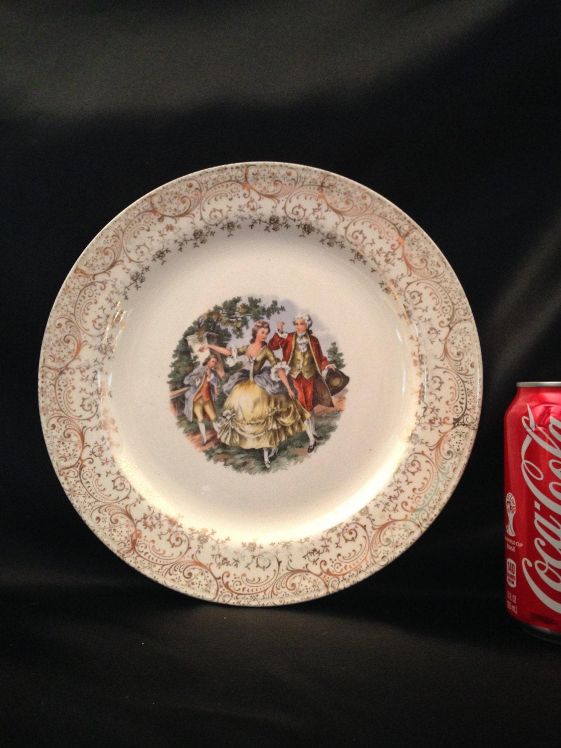 Eastern China Eggshell Nautilus 22K Courting Couple Dinner