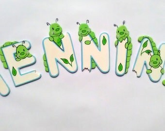 Wooden alphabet letters with the little Caterpillar