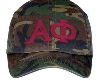 Alpha Phi Lettered Camouflage Hat