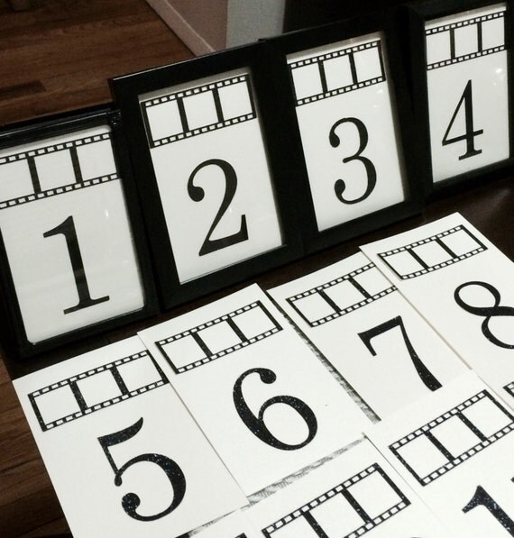 Hollywood Movie Table Numbers Wedding Party Table Numbers
