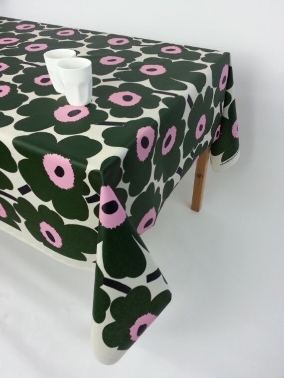 Oilcloth tablecloth Marimekko oilcloth by YulkisHomeDecor on Etsy