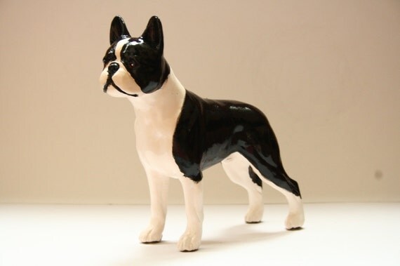 boston terrier dog statue