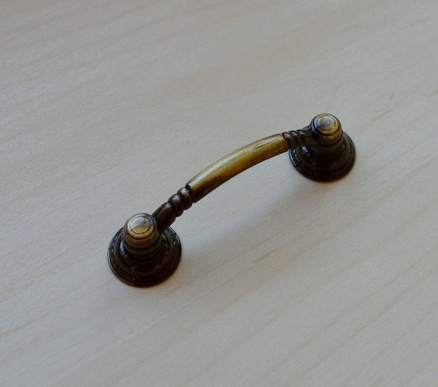 Brass Handle. Boho Chic Hardware. Dark Brass