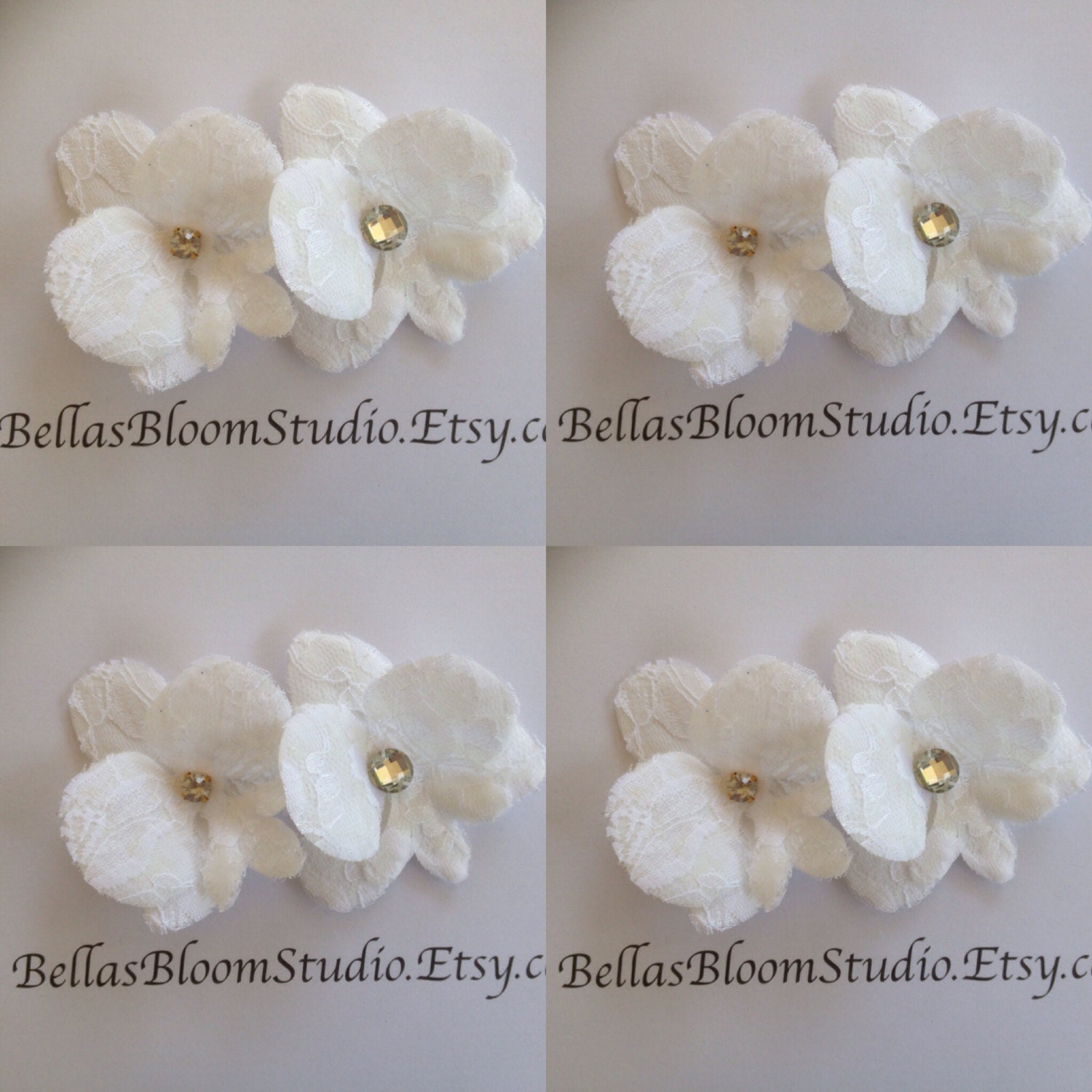 Orchid Hair Clip Lace bridal clipBeach by BellasBloomStudio