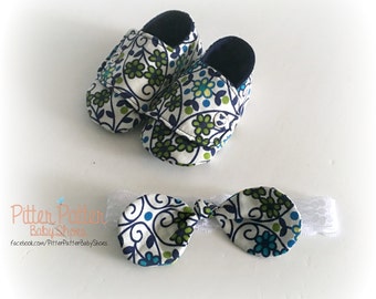 Whimsical Baby Shoes - Baby Shoes - Boho Baby Gift Set - Floral Baby Shoes - Bohemian Baby Shoes - Baby Girl Gift - Baby Shower Gift