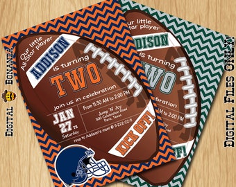 Football Birthday Invitation Any Color Combination Your Favorite Team Colors Kids Invite Birthday Party DIGITAL FILE ONLY KSPF001