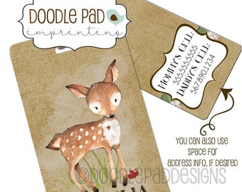 Woodland Deer Diaper Bag Tag, Kids Luggage Tag