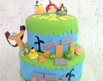 Angry Bird Cake Toppers and Decorating Kits (100% Edible)