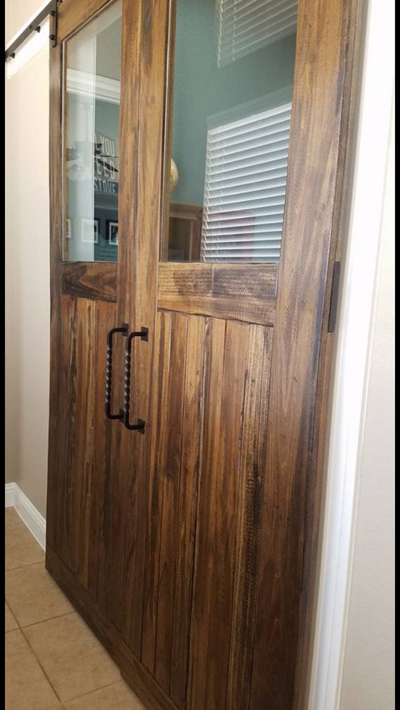 Custom Sliding Barn Door Glass barndoor Rustic Farmhouse