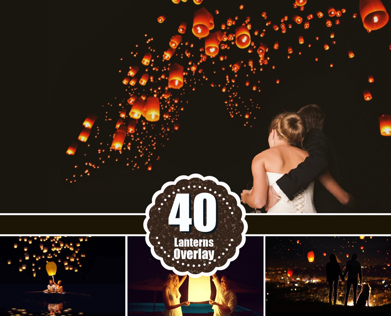 40 Sky Lanterns Overlays light effect by MrOverlay