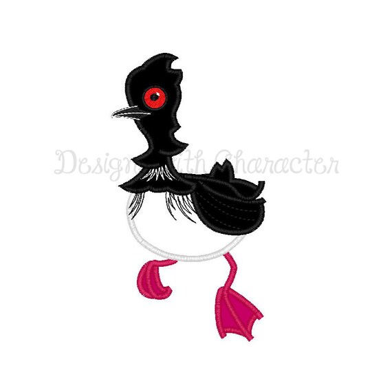 Loon applique machine embroidery design 3 sizes 4x4