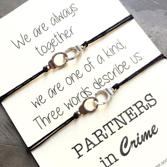 Partners In Crime Bracelet Set Best Friend By Carrieclover On Etsy 5715