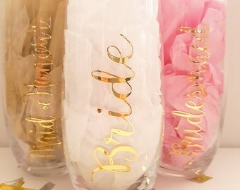 DIY Bridal Party Glass Decal sticker - Custom Decals