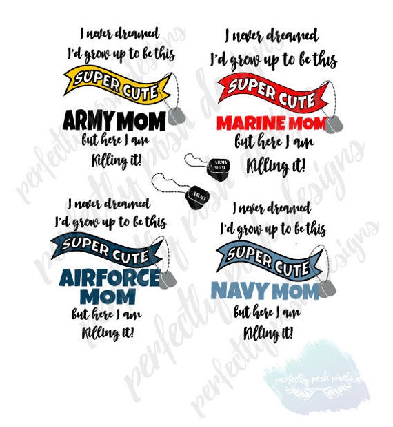 Download SVG Army Mom Airforce Mom Navy Marine Military Mom Cut Files