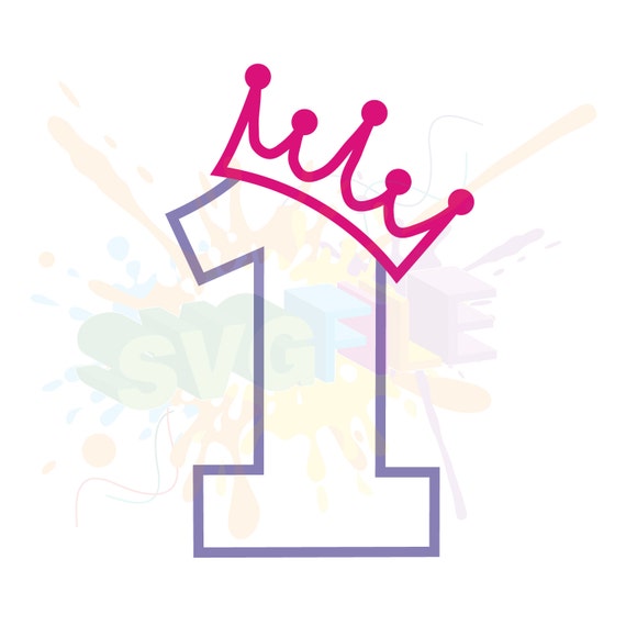 First Birthday SVG Files for 1st Cutting Girl Cricut Numbers