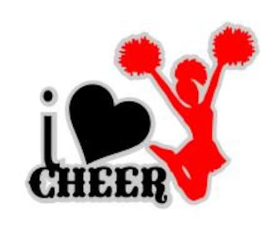 I Love Cheer SVG Studio 3 DXF PS Ai and Pdf Cutting Files