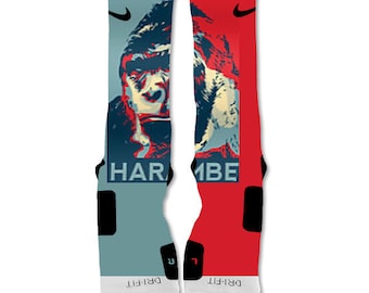 Custom Nike Elite Sock Harambe The Gorilla Poster