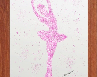 Dancer, Pink, Ballet, Girls Room,Instant Digital Download,