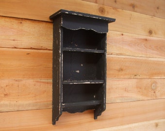 Distressed black towel bar, towel rack, Shabby chic, distressed shelf, bathroom shelf, Farmhouse Furniture TX