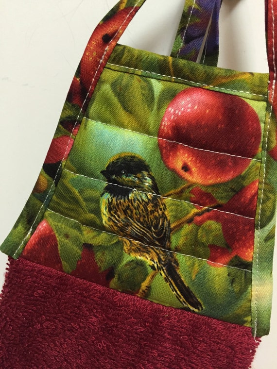 Bird and Apples Bird Kitchen Towel Bird Decor Apples