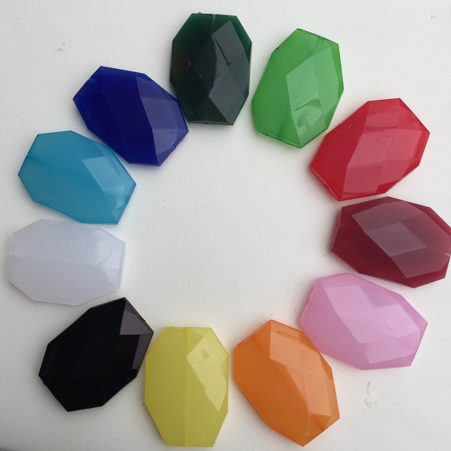 Wholesale Large Beads Acrylic Faceted 100 Beads Large Flat