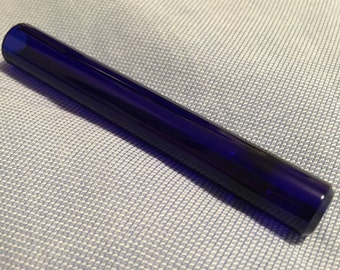 Blue Chillum with Bevel 12mm Diameter Thick Wall Pyrex Borosilicate Glass Bat One Hitter Pipe - Till' I Die Glass