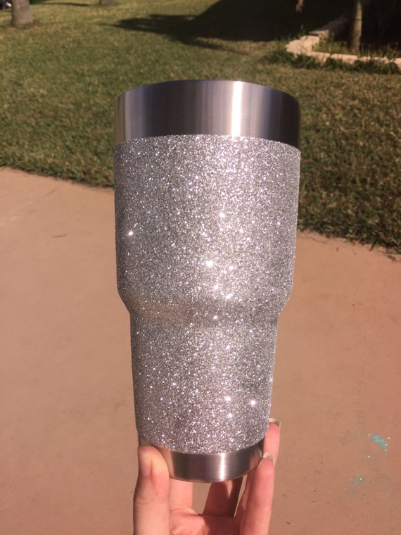 tumbler etsy yeti yeti silver glitter glitter sparkle cup yeti glitter