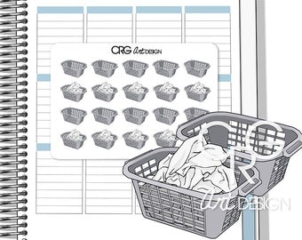 Laundry Basket Stickers | Planner Erin Condren Plum Planner Filofax Sticker