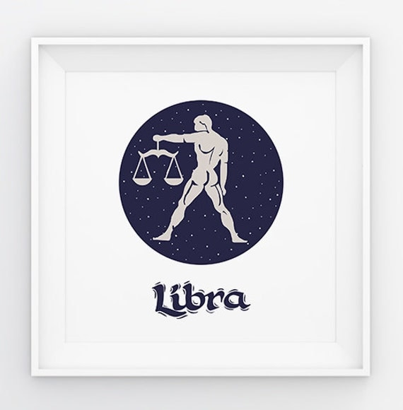 Libra Zodiac Print Horoscope Poster Libra sign Zodiac