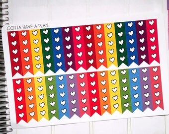 Planner Stickers Heart Checklist for Erin Condren, Happy Planner, Filofax, Scrapbooking
