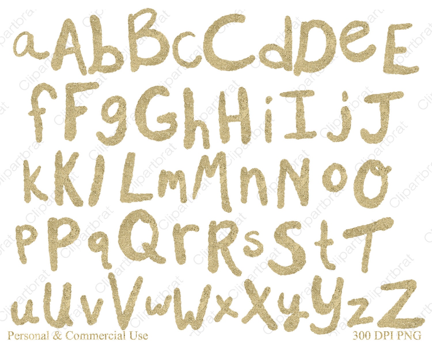 gold foil alphabet clipart for commercial use hand lettered clip art