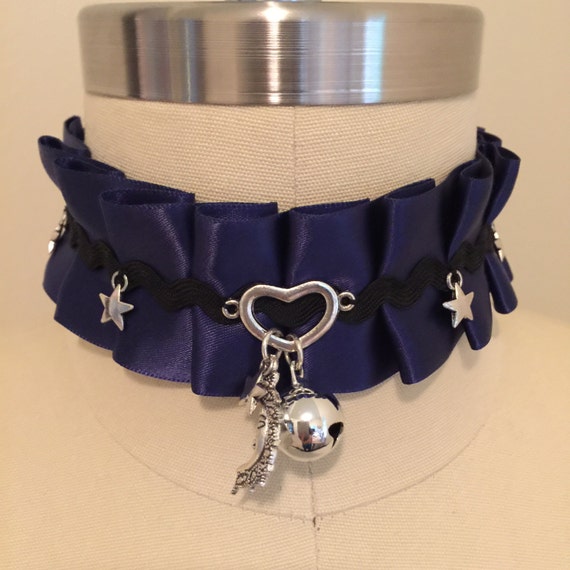 Midnight Blue Kitten Play Collar Cosplay Collar by TheFlirtyKitten