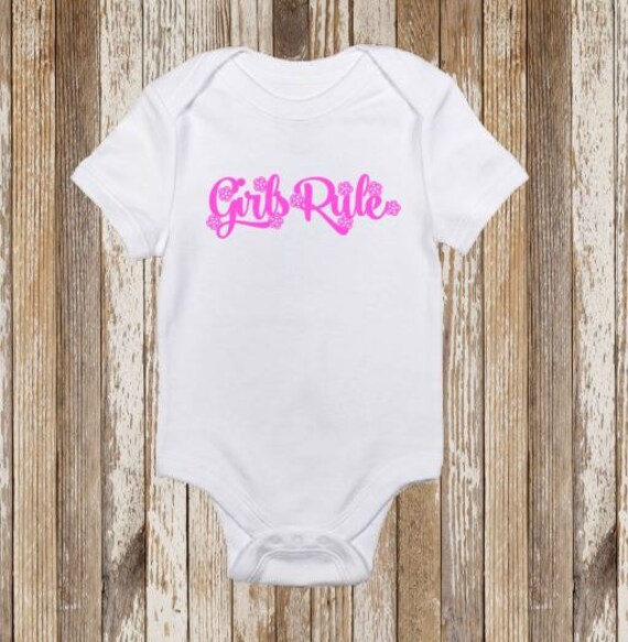 Girls Rule Baby Onesie Toddler Shirt Vinyl Customize