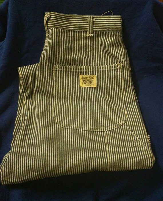 rare vintage SWEET ORR stripes hickory carpenter pants size
