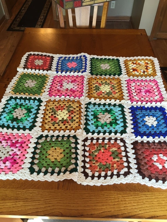 Lap quilt Baby Afghan Lap Afghan Crocheted lap quilt