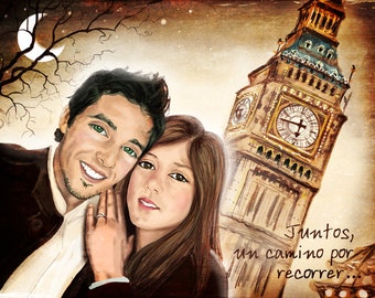 Portrait couple + custom background