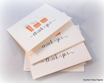 Notecard Set, Succulent, Potted Plant, Personal Stationery, Blank Note Cards, Cute, Notecard Set, Thank You Cards, Love You, Bravo, Sympathy