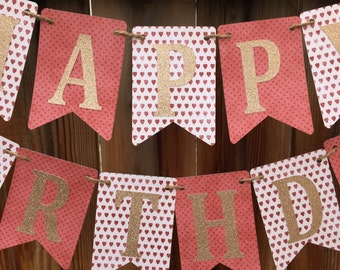 Red birthday banner | Etsy