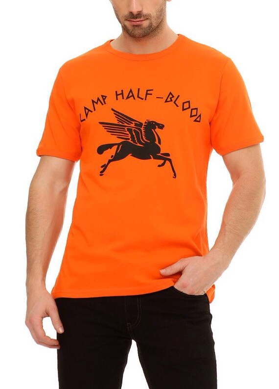 Orange Camp Half Blood Flying Pegasus Tshirt Mens by KreativEarth