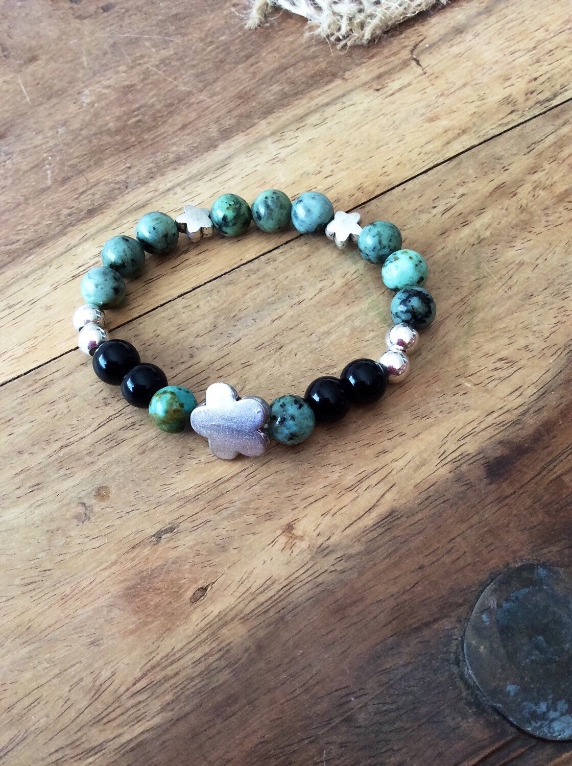 Beaded stretch bracelet / gemstone bracelet / by DeviaImbued