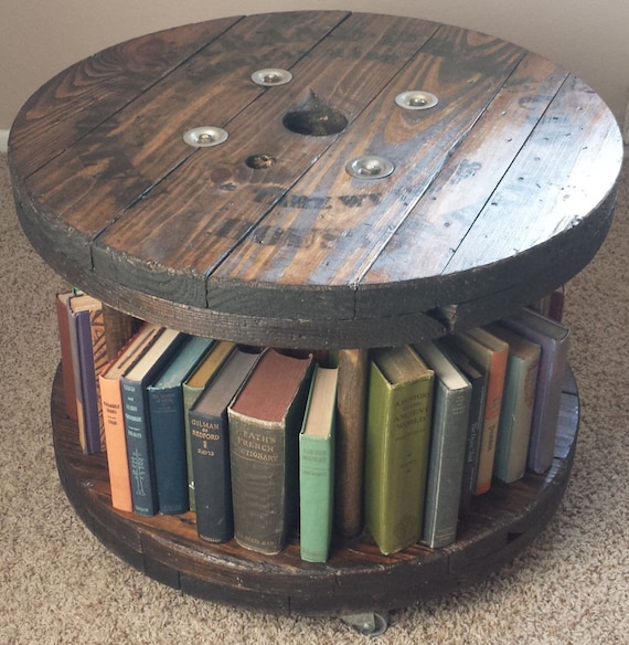 Reclaimed Wood Cable Spool Coffee Table On Casters By Rustoregon