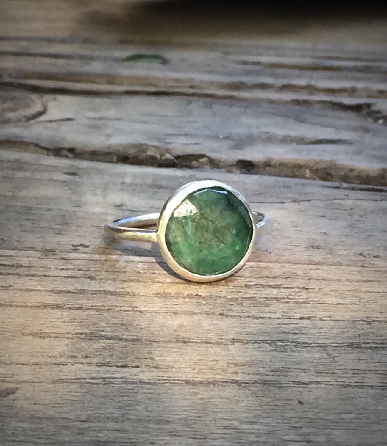 Raw emerald ring Natural emerald ring Emerald gemstone