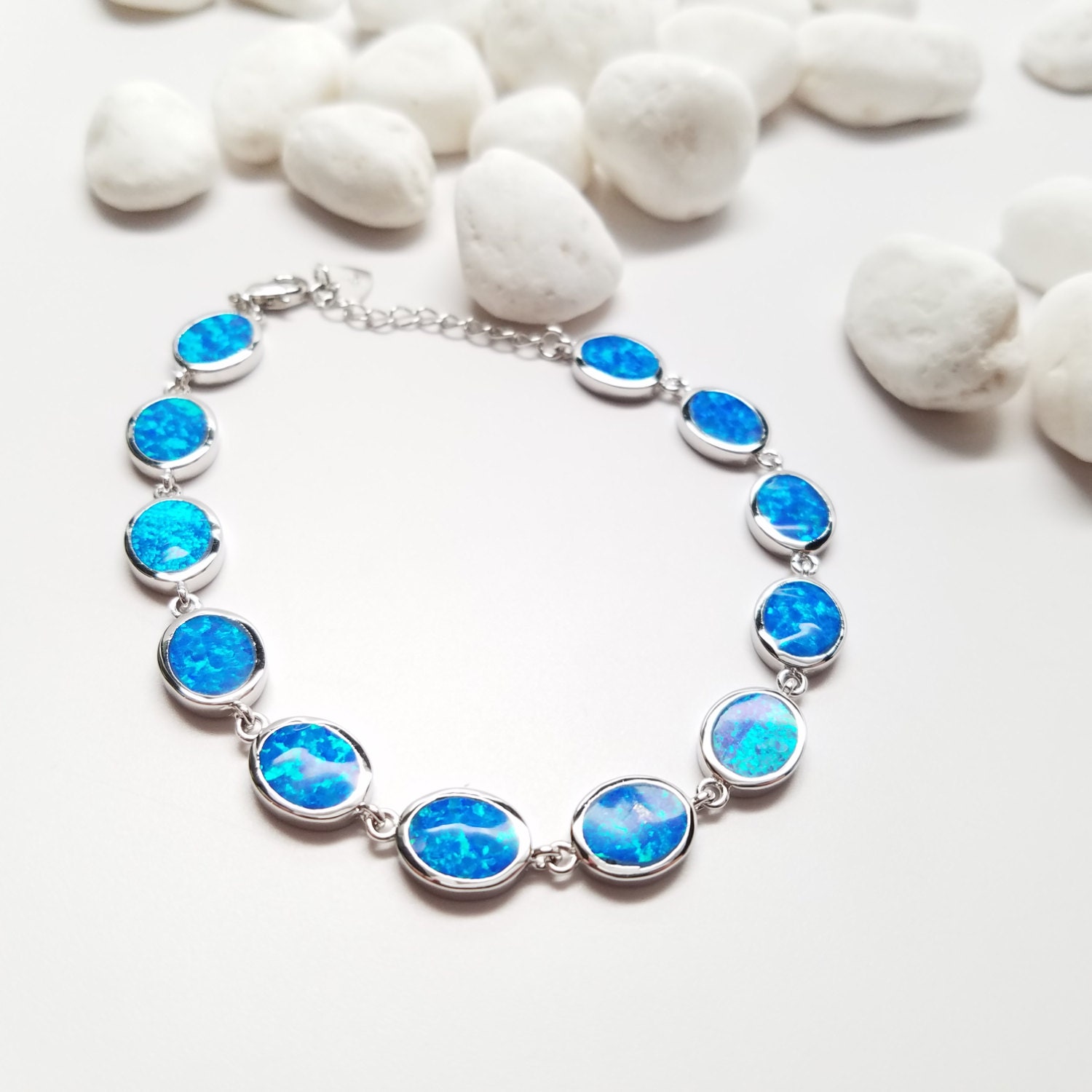 Opal Bracelet Blue Opal Bracelet Fire Opal Bracelet Cuff