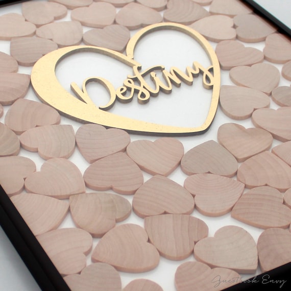 Custom Wooden Heart Guest Book Wedding guest by GuestBookEnvy