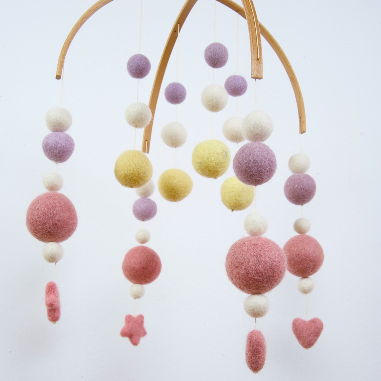 Baby mobile/Nursery mobile/Felt ball by CottonLullabyShop on Etsy