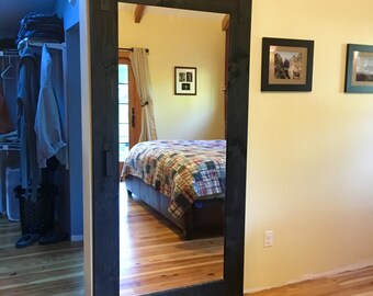 Full length mirror | Etsy - Rustic Barn Door with Full Length Mirror