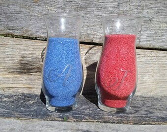TWO (2) CUSTOMIZABLE Pouring Vases for Unity Sand Ceremony Box Set (Etched or Vinyl)